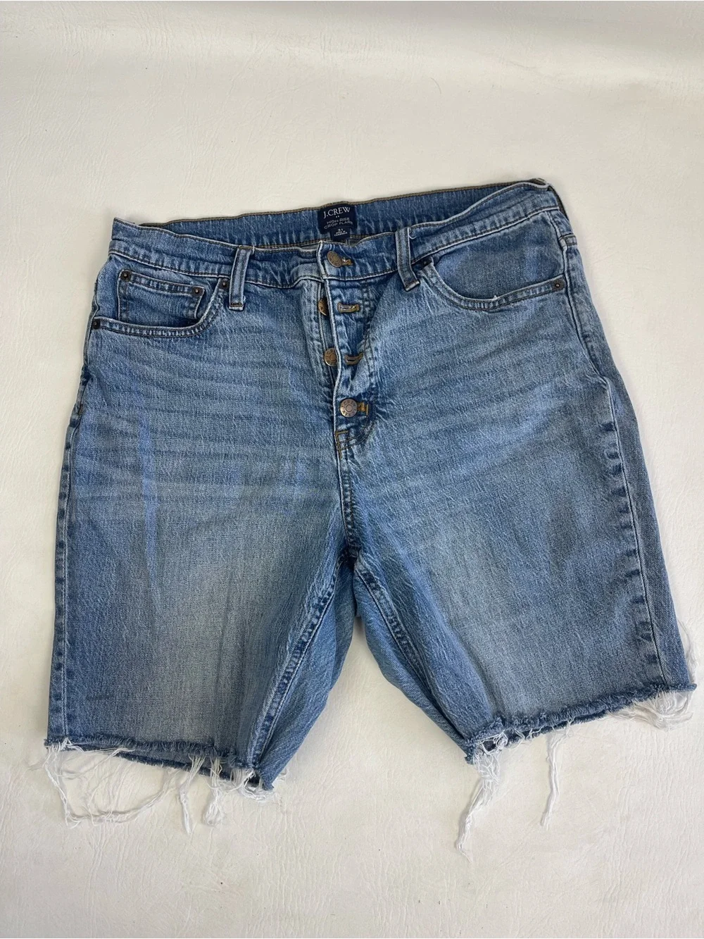 J.Crew High Rise Button Fly Cutoff Denim Shorts Size 31